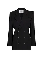 Wool-Blend Double-Breasted Blazer