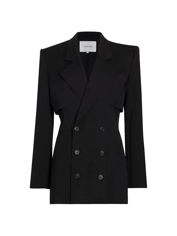 Wool-Blend Double-Breasted Blazer