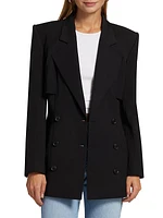 Wool-Blend Double-Breasted Blazer
