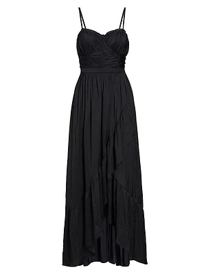 Braelyn Shirred Wrap Maxi Dress