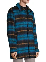 Plaid Single-Breasted Coat