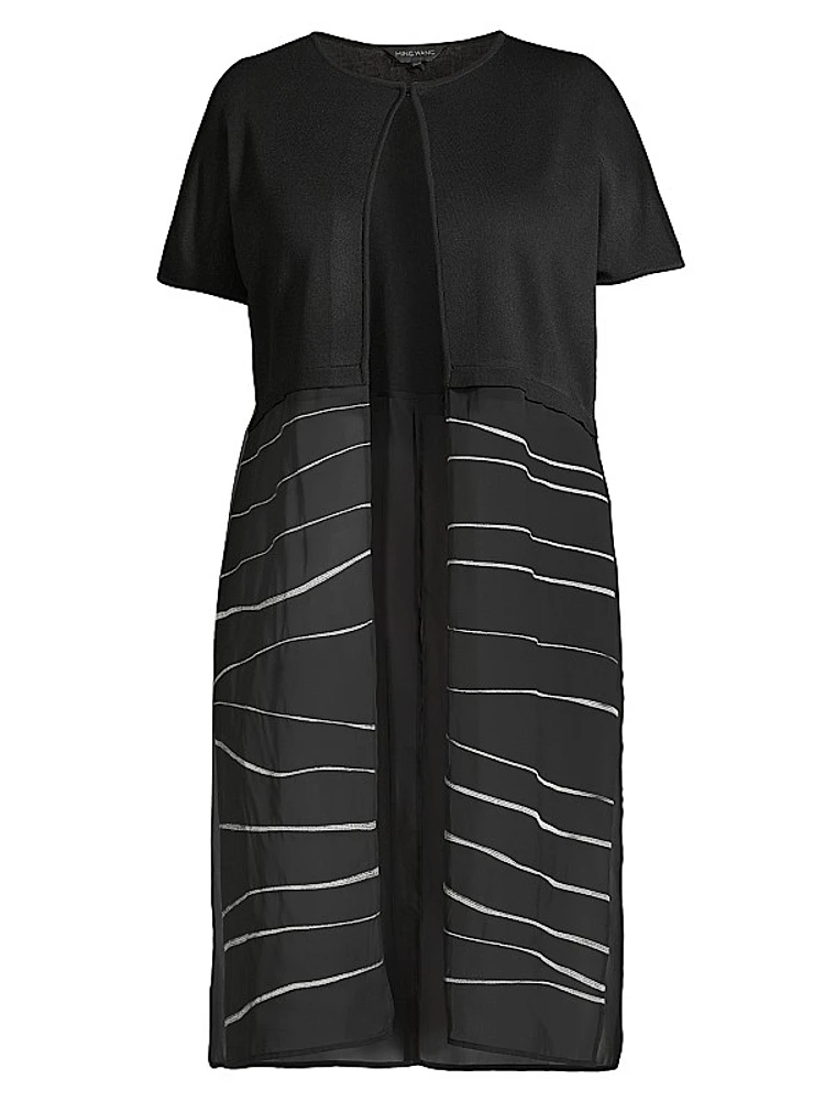 Semi-Sheer Mixed-Media Top