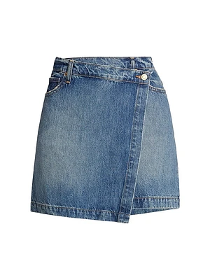 Ana Denim Asymmetric Miniskirt