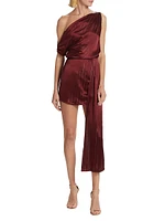 Natalie One-Shoulder Drape Minidress