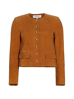 Freddie Leather Collarless Jacket