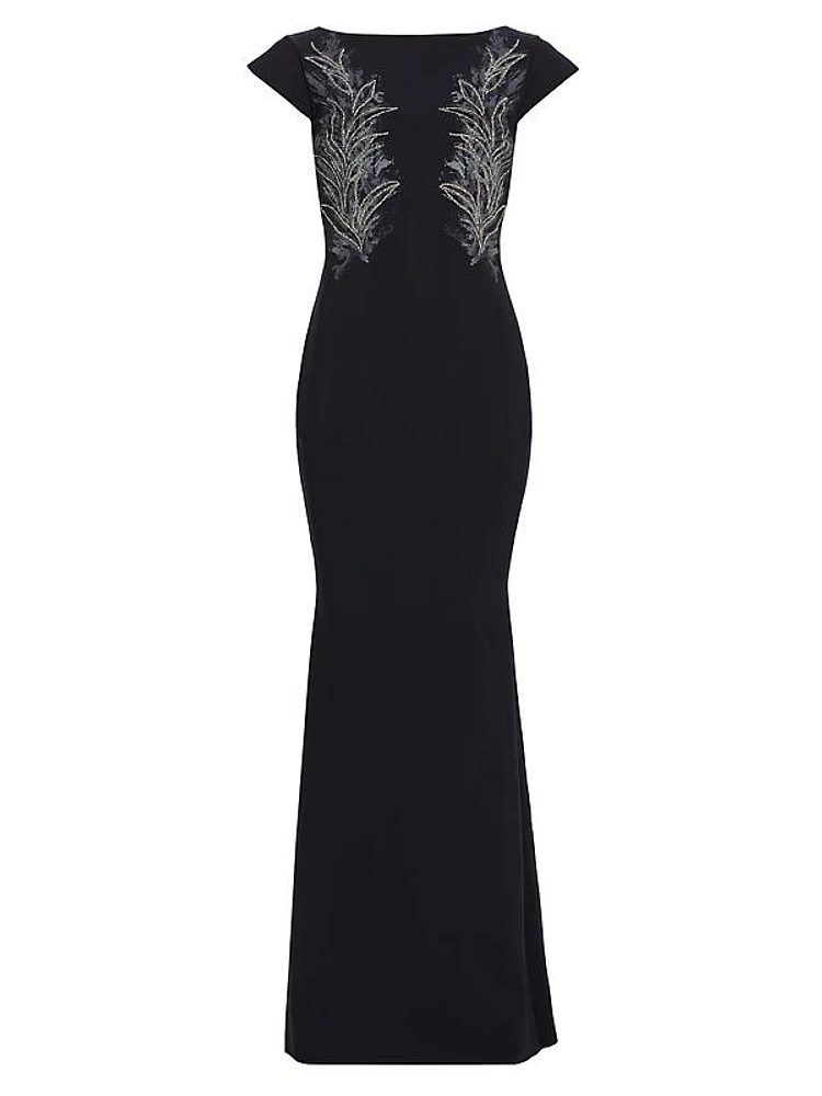 Virag Metallic-Embroidered Gown