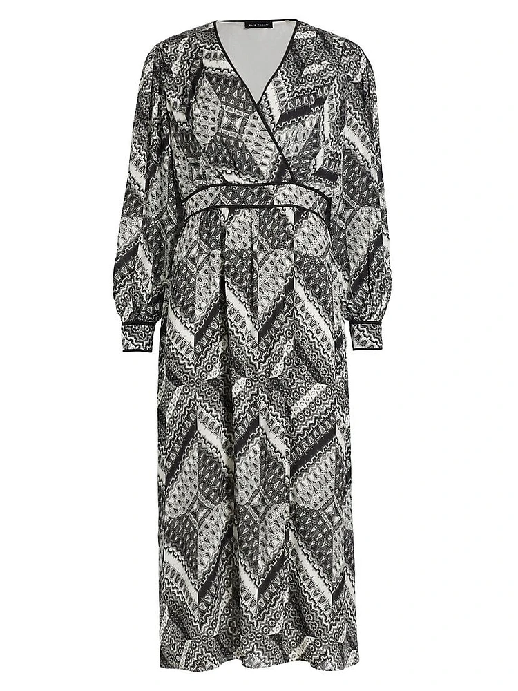 The Caelan Printed Silk Midi-Dress