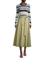 Striped Cotton Rib-Knit Sweater