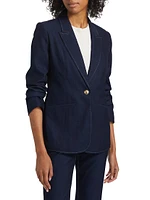 Gavi Twill SIngle-Button Blazer