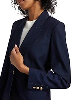Gavi Twill SIngle-Button Blazer