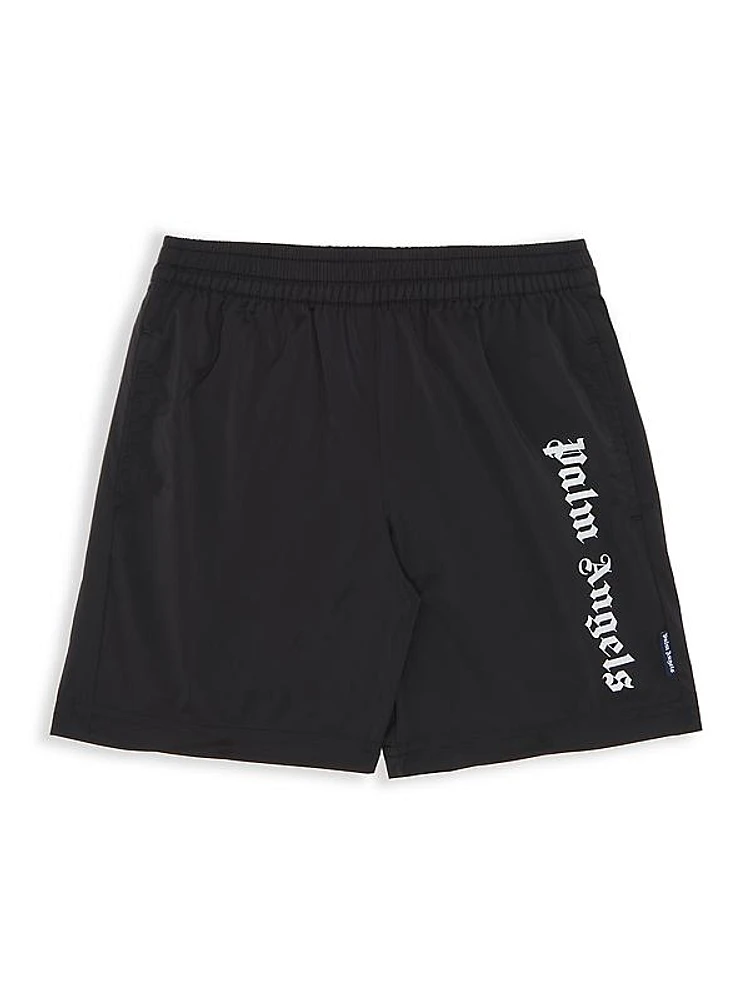 Little Boy's & Boy's Logo Swim Shorts