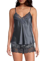 Lace-Trim Silk Cami