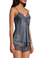 Lace-Trim Silk Cami