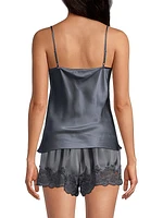 Lace-Trim Silk Cami