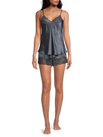 Lace-Trim Silk Cami