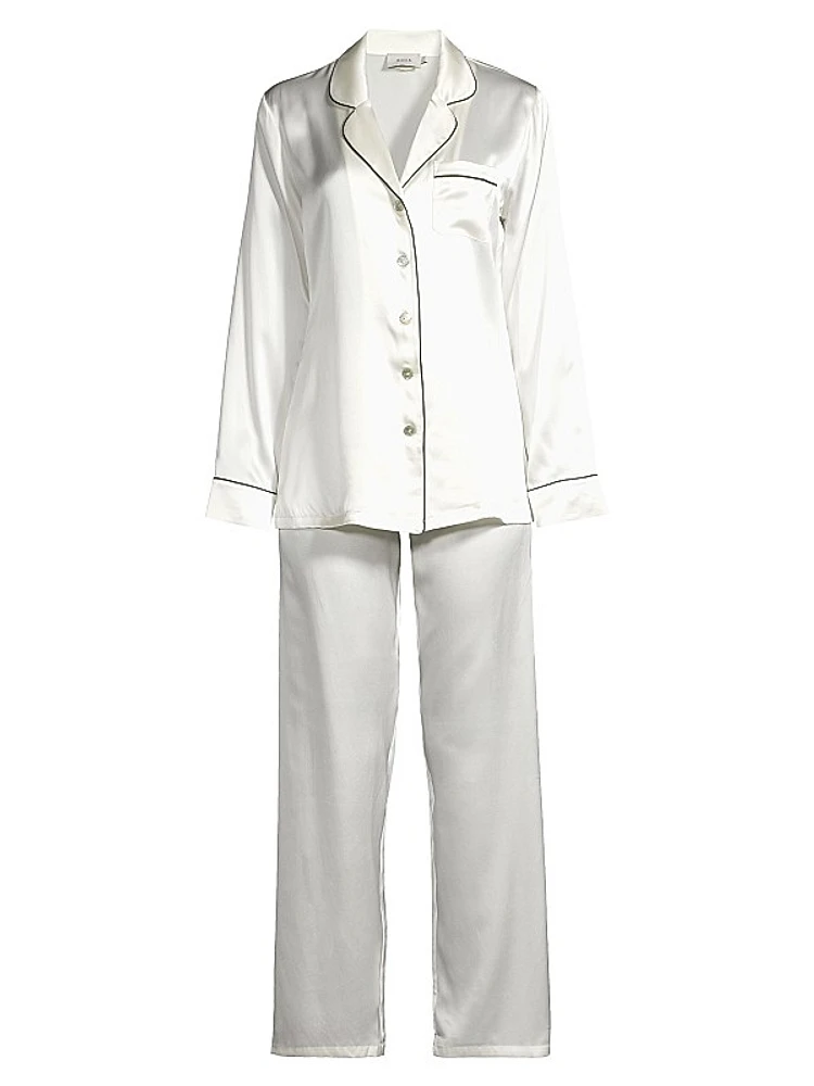 Fine Finishes Silk 2-Piece Pajama Set