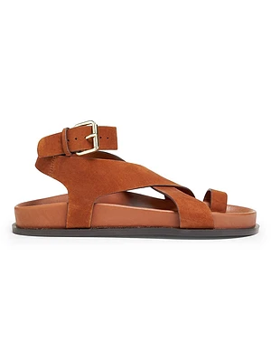 Jalen Buckled Suede Ankle-Wrap Sandals