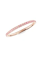 18K Rose Gold & Pink Sapphire Thread Band Ring