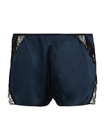 Lace Inset Silk Tap Shorts