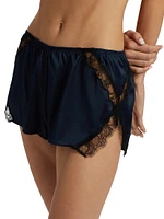 Lace Inset Silk Tap Shorts