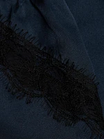 Lace Inset Silk Tap Shorts