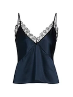 Lace Inset Silk Cami