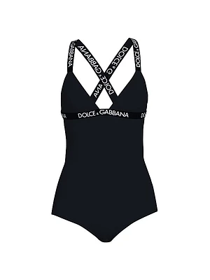 Logo-Strap One-Piece Swimsuit