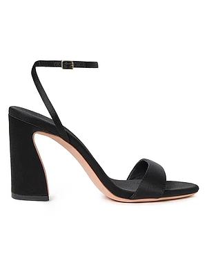 Malia 90MM Curved-Heel Satin Sandals