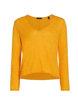 Wool-Blend V-Neck Sweater