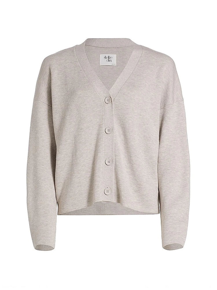 Double-Knit V-Neck Cardigan