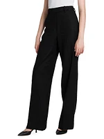 Wide-Leg Linen-Blend Pants