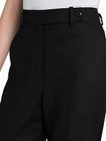 Wide-Leg Linen-Blend Pants