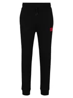 Cotton-Terry Tracksuit Bottoms With Logo Label