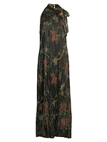 Evelina Metallic Floral Maxi Dress