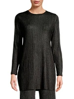 Jenna Metallic Rib-Knit Tunic
