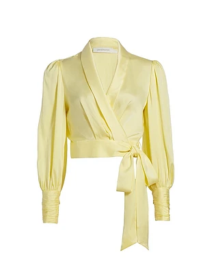 Silk Crop Wrap Top