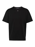 Stretch Cotton T-Shirt with Logo