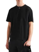 Stretch Cotton T-Shirt with Logo