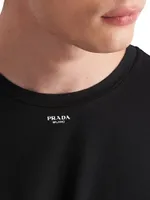 Stretch Cotton T-Shirt with Logo