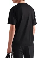 Stretch Cotton T-Shirt with Logo