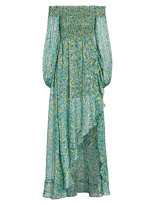Katlynne Floral Off-The-Shoulder Maxi Dress