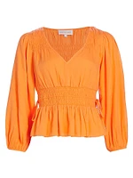 Elle Cotton Peplum Top