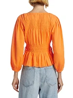 Elle Cotton Peplum Top