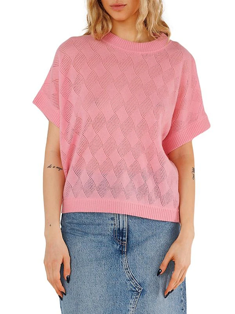 Pea Pointelle-Knit Cashmere Sweater