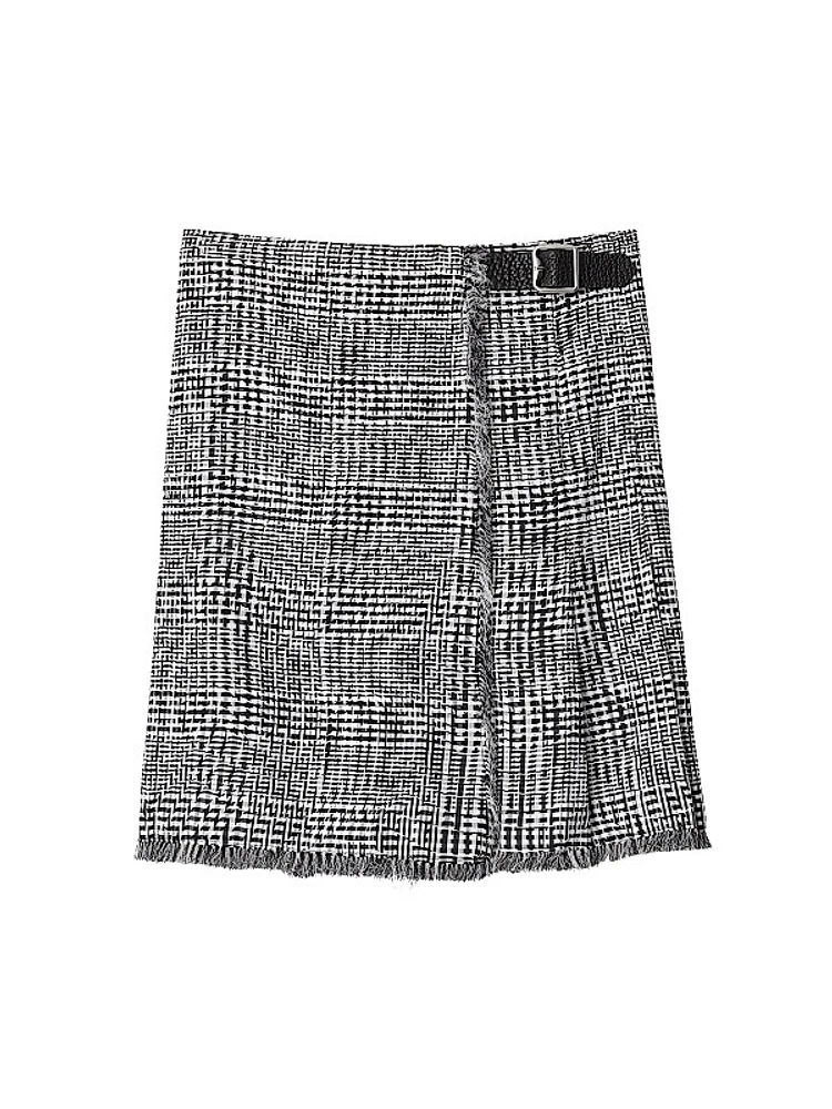 Glen Check Wrap Miniskirt