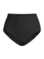 Textured High-Rise Bikini Bottom