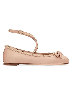 Rockstud Satin Ballerina