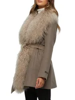 Wool & Cashmere Jacket with Mongolian Lamb Trim