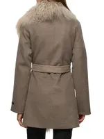 Wool & Cashmere Jacket with Mongolian Lamb Trim