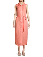 Linen Sleeveless Shirtdress